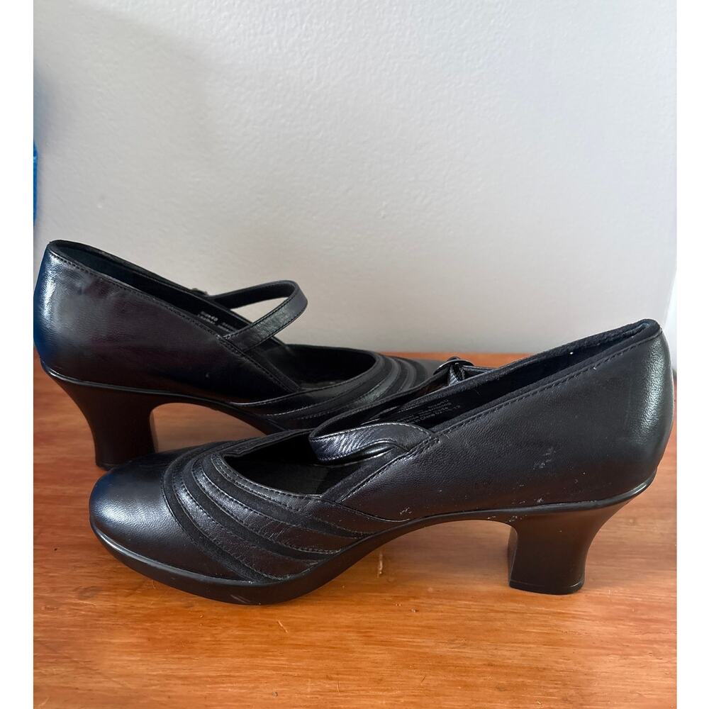 Dansko Becca Mary Jane Pumps Black Leather Asymmentrical Strap Womens 40 - Picture 6 of 8